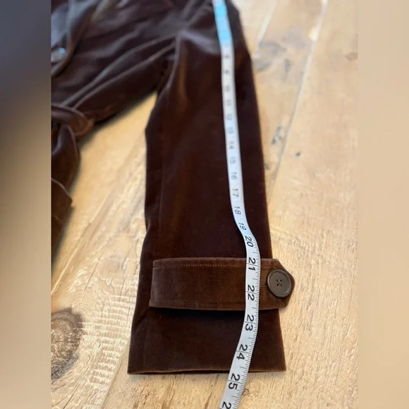 Vintage Prague Brown Velvet Belted Blazer Jacket - Women L - Picture 4 of 10